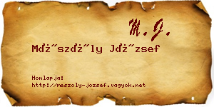 Mészöly József névjegykártya